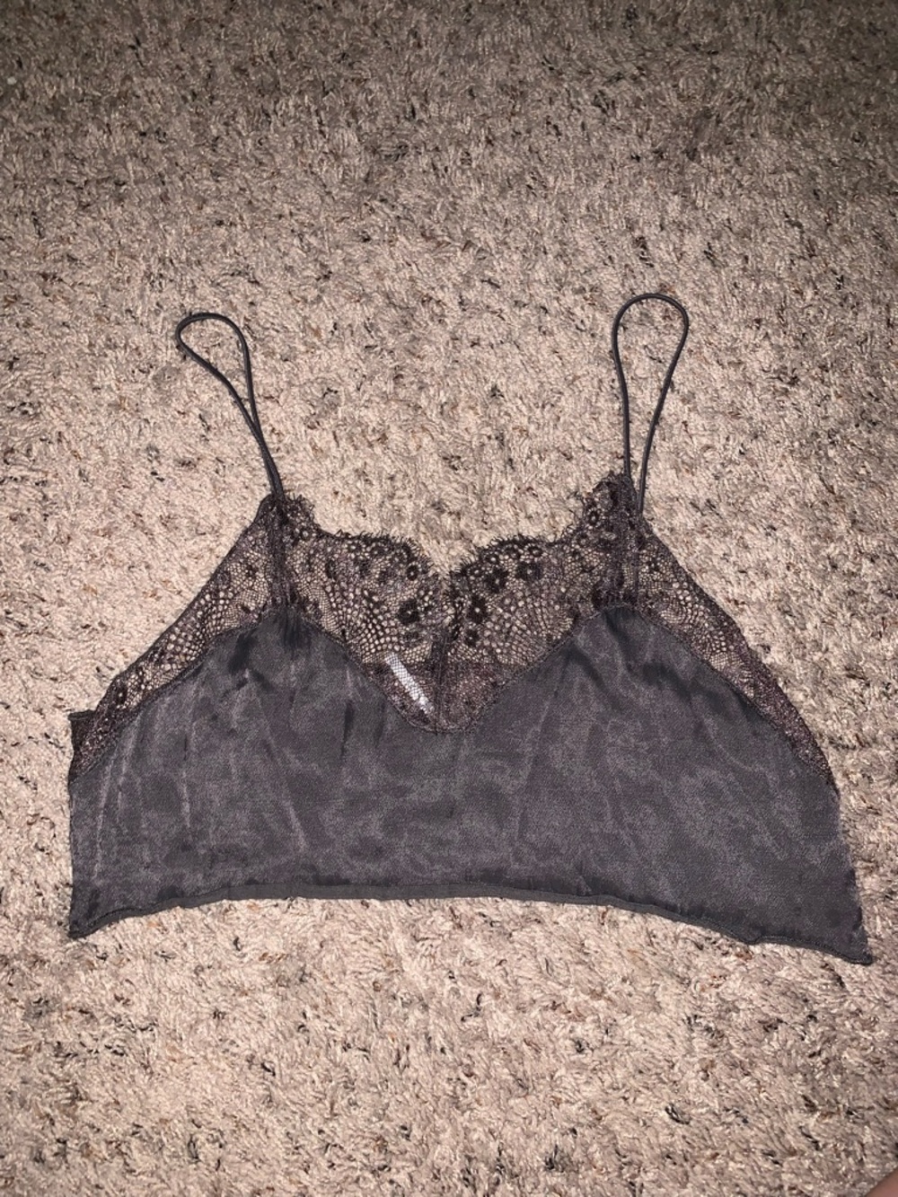 Free People Black Lace Trim Bralette